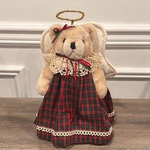 Vtg Kaiser Angel Teddy Bear on a Stand/Jointed/ Christmas Holiday Teddy Bear
